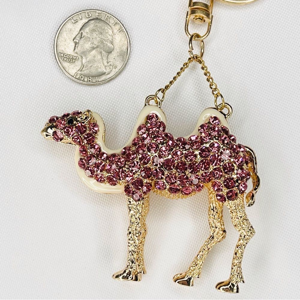 Camel Keychain Charm, Pink - Picture 2 of 3